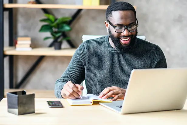 Man looking at computer